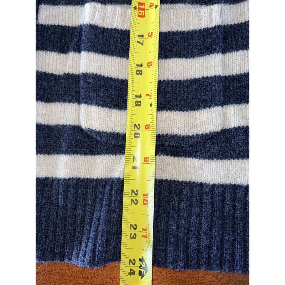 Tabitha Webb Women’s Wool Blend Cardigan Sweater Navy Cream Red Size Small - Picture 5 of 5